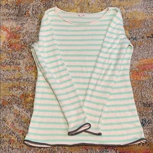 Striped mint and white Gap sweater.